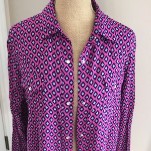 Pearl snap western blouse